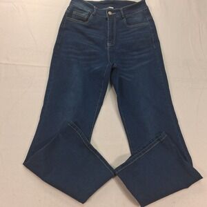 Unbranded Jeans Womens S Flare Dark Blue High Rise Stretch EUC
